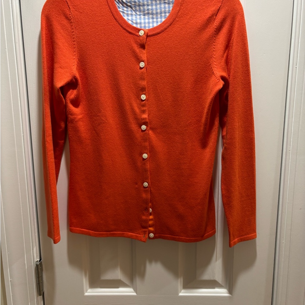 J.McLaughlin Orange and Blue Checkered Top